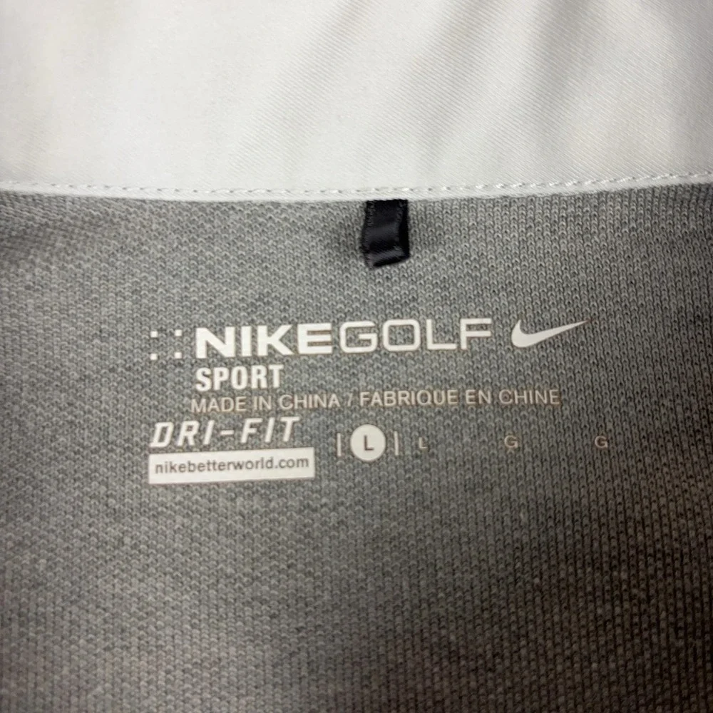 Nike Golf Dri-FIT Polo Shirt Mens L Gray Pocket Golf Short Sleeve Performance